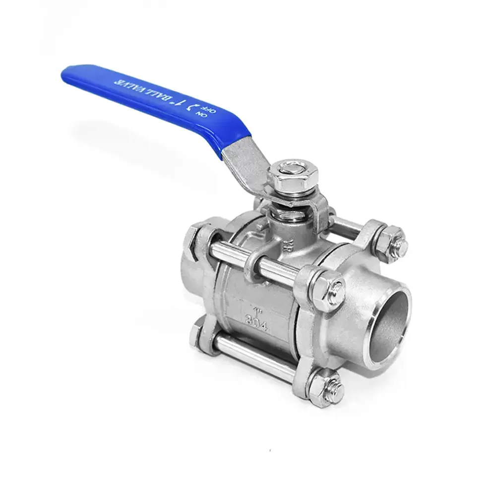 Ball Valve Three Piece SS304 on/off type 3 PCS stainless steel 316  Ball Valve NPT 3 Way Ball Valve