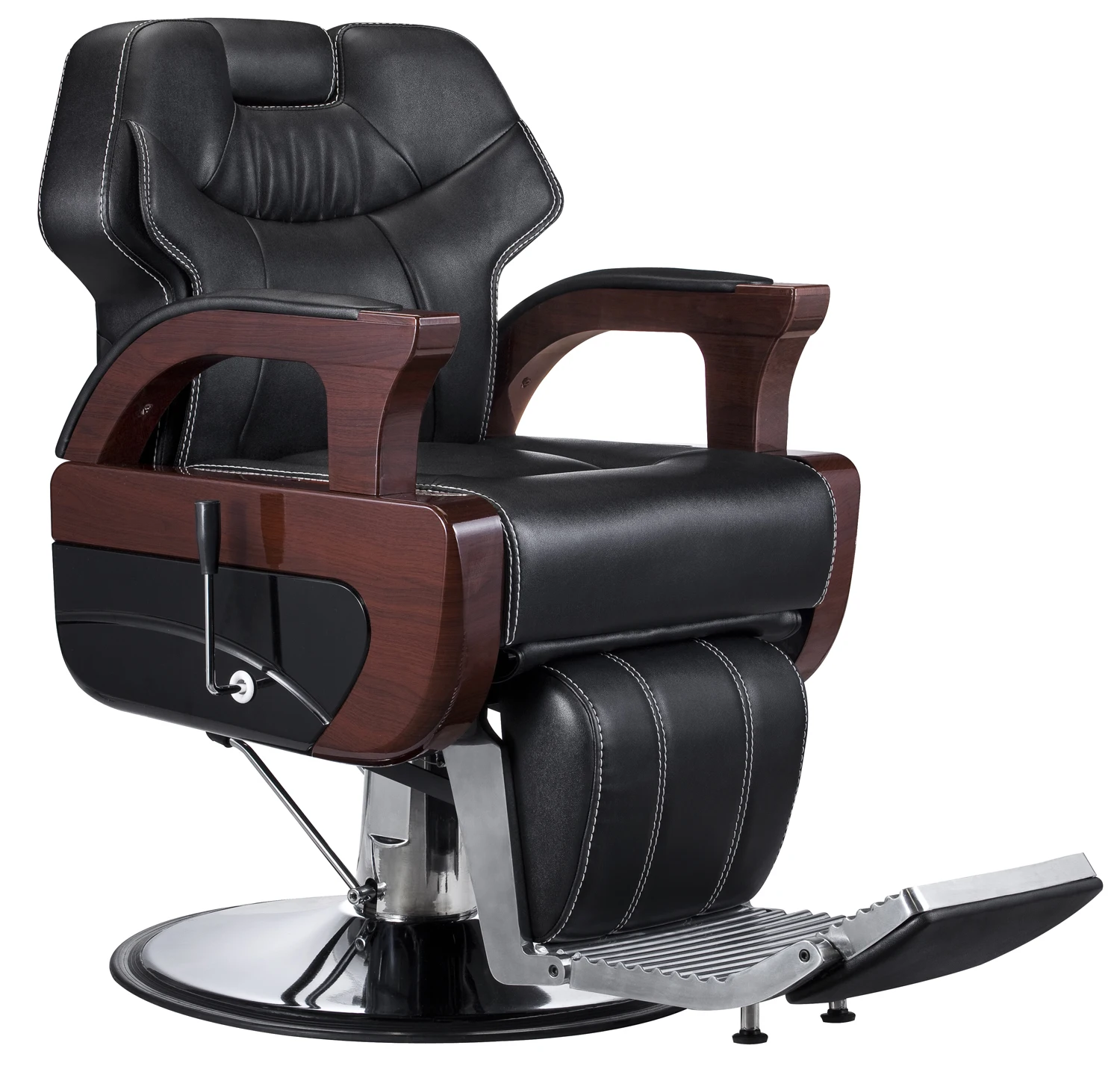
hot sale Reclining Hydraulic Men S Salon Equipment Beauty Salon Barber Chair Black Leather 