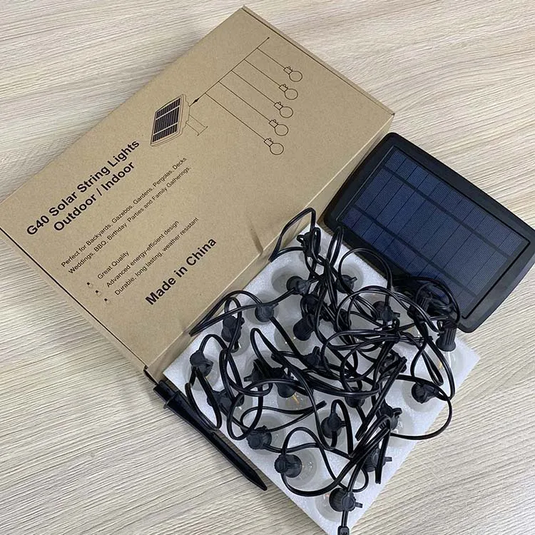 
25ft 48ft Clear Bulb LED G40 globe solar led string lights outdoor holiday decoration garland g40 string lights 