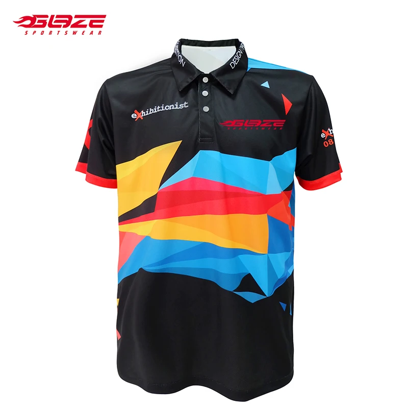 Customize Design Your Own Black Short Sleeve Polyester Men Polo Shirts