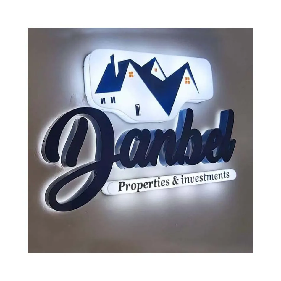 Fast delivery NO MOQ business logo sign custom office indoor 3d backlit led business sign