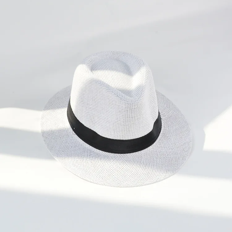 2022 Natural Men Women Floppy Sun Cap Summer Uv Protection Fedora Beach Hat Wide Brim Panama Straw Hat