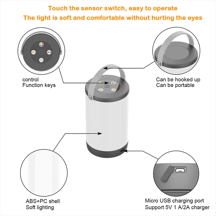 Factory Price Usb Night Lights Touch Sensor Portable Music Speaker Desk Lamp Rgb Color Changing Led Table Lamp Rechargeable