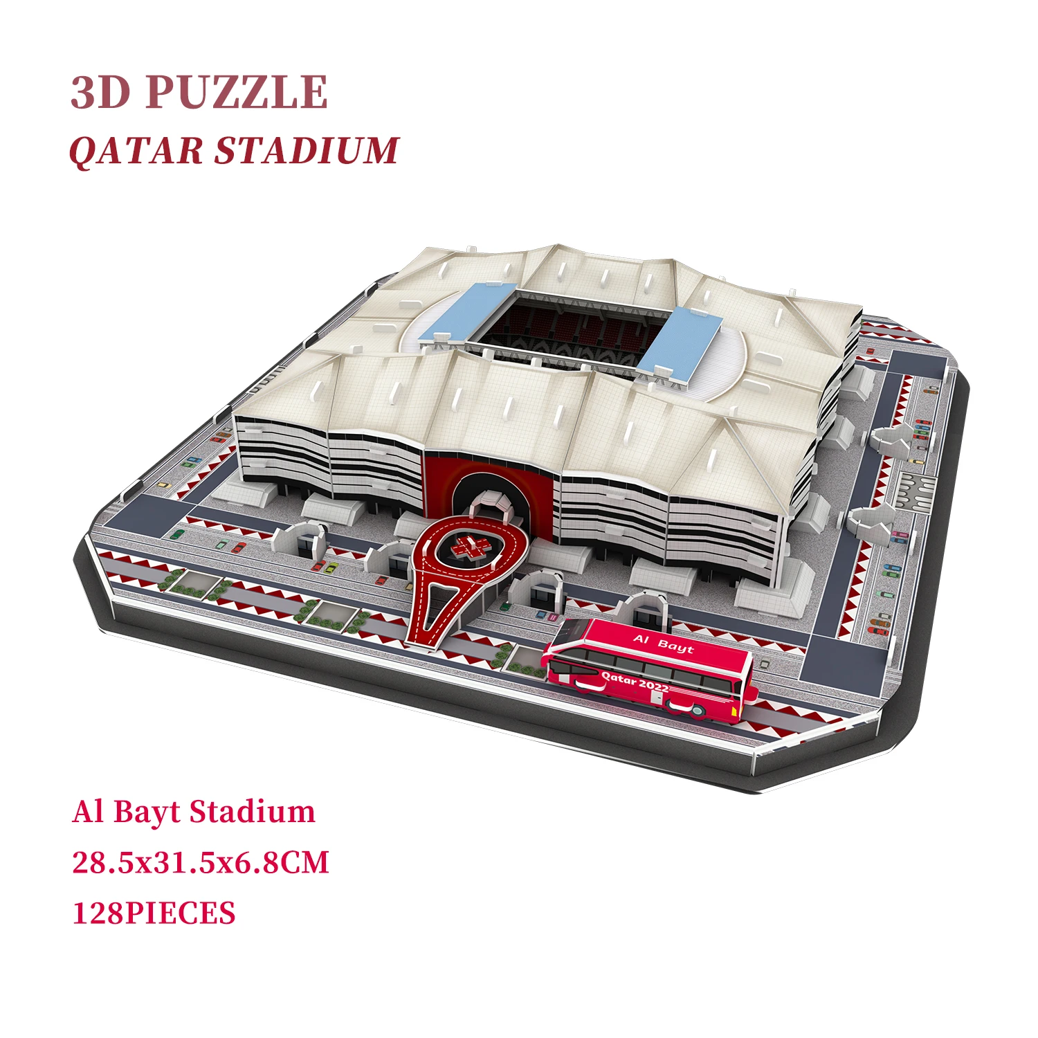 128pcs Al Bayt Stadium Football Stadium Paper 3D Puzzle