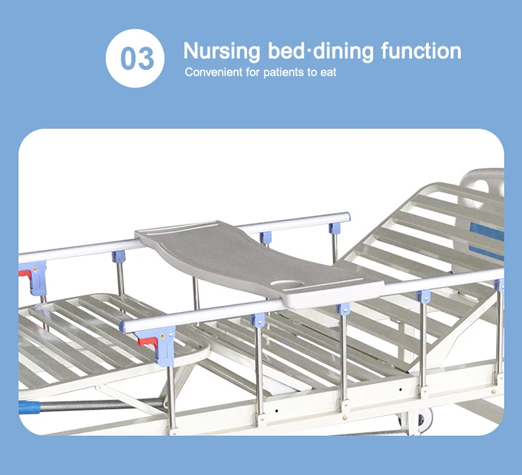 Abs Head Board Manual Two Crank Hospital Bed for Clinic and Hospital