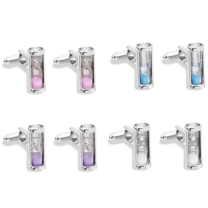 Wholesale Hourglass Blue Crystal French Shirt Cufflink For Men