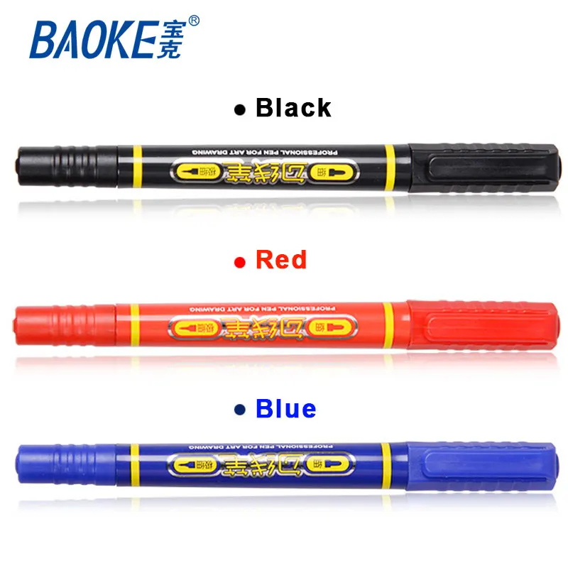 Oil Based Paint Pen Markers For Art Drawing , Black Color Dual Tips Permanent Fabric Marker Non Toxic
