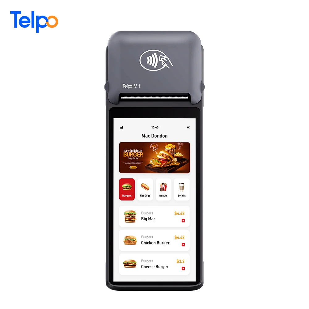 Telpo M1 NFC SoftPOS mobile payment Android 12 Pos Printer smart handheld pos terminal