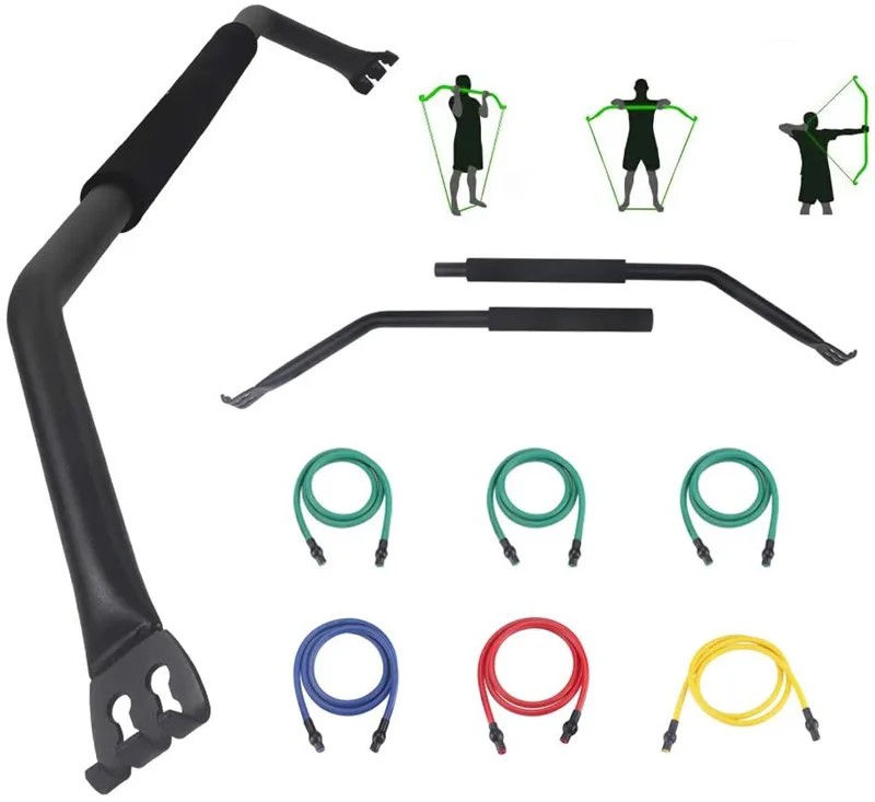 Bow Portable Home Gym Resistance Bands Fitness Equipment System with Bow Resistance Band Set Weightlifting Training Kit