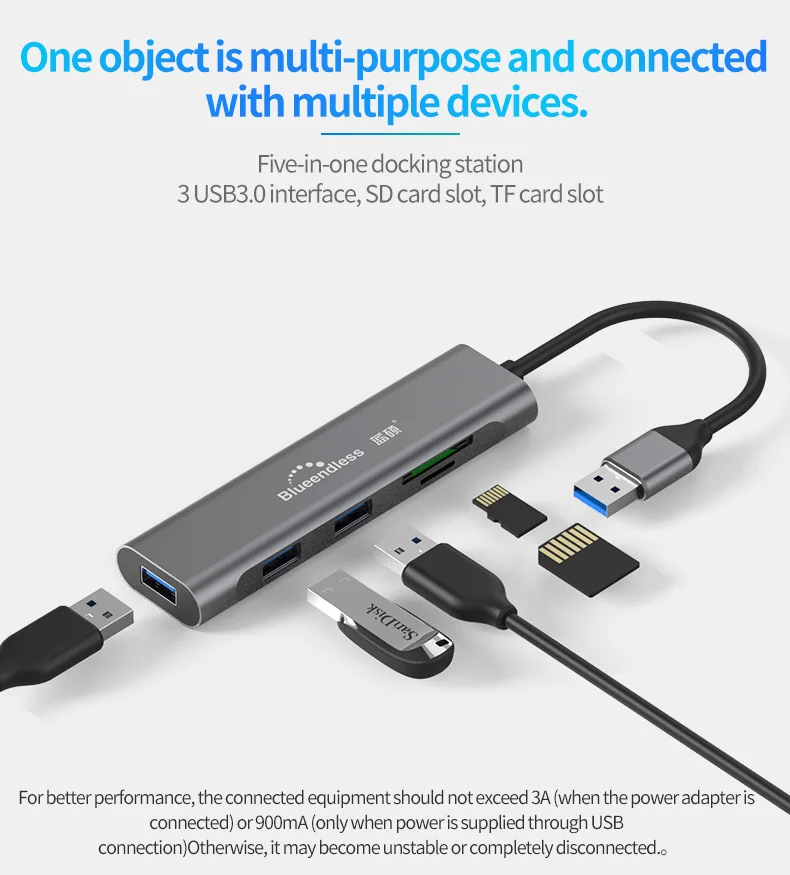 Алюминиевый концентратор Usb C адаптер 3 0 Pcb к мульти Sd кардридер 5 в 1