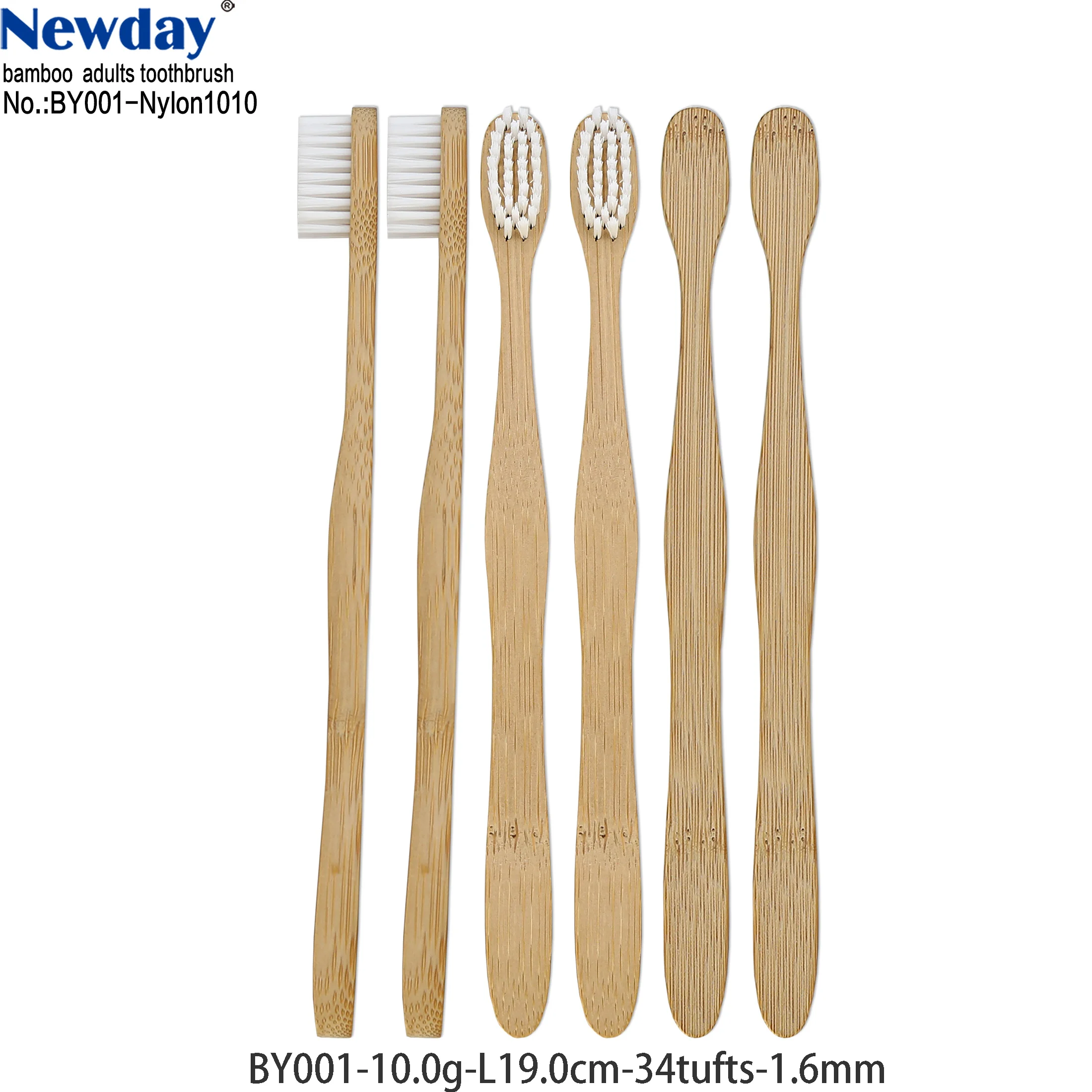 
vegan friendly natural handle biodegradable eco bamboo toothbrush with soft Nylon 1010 Dupont filaments and zero waste package 