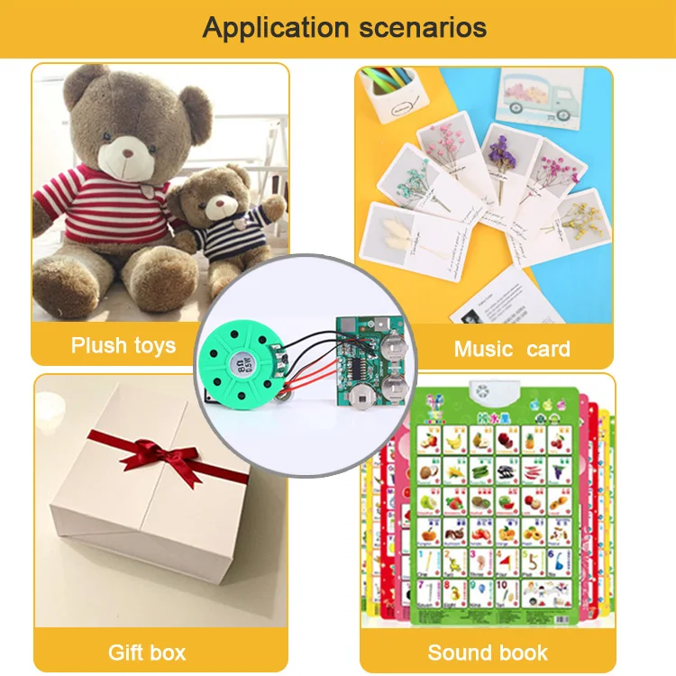 Music chip sound chip light activated sound module for plush toy greeting cards