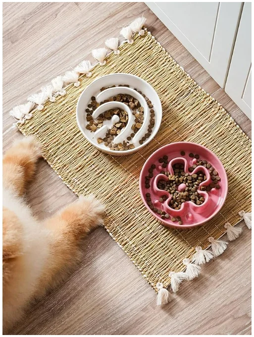 China Wholesale Ceramic Slow Feeder Dog Bowls Small Breed 0.6 Cups Dog Food Dish Eaters Puzzle Bowl Small Dogs Cats