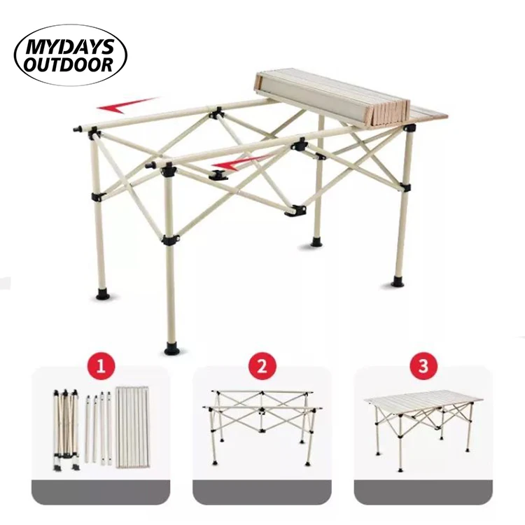 Mydays Outdoor Hot Sale Ultra Compact Aluminum Camping Folding Table with Storage Bag Package