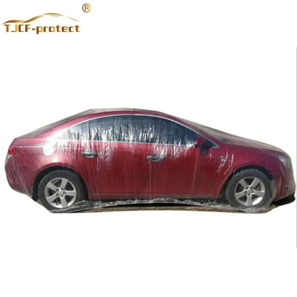 dust proof wholesale parking free sample transparent universal disposable car cover plastic