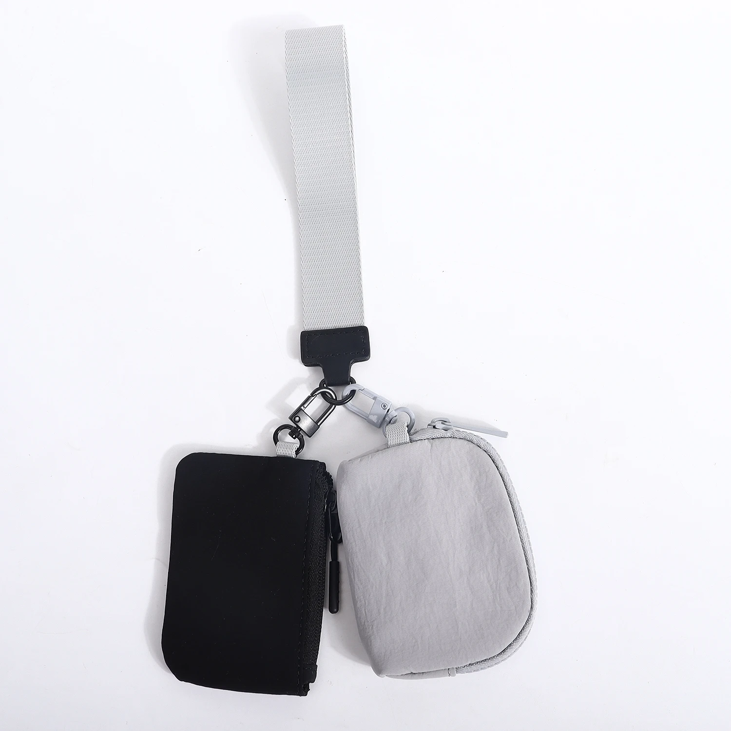 RTS Multi Colors Portable Travel Accessories Dual Wristlet Keychain Bag Cute Mini Wallet For Girls Nylon Coin Purse Zipper Pouch