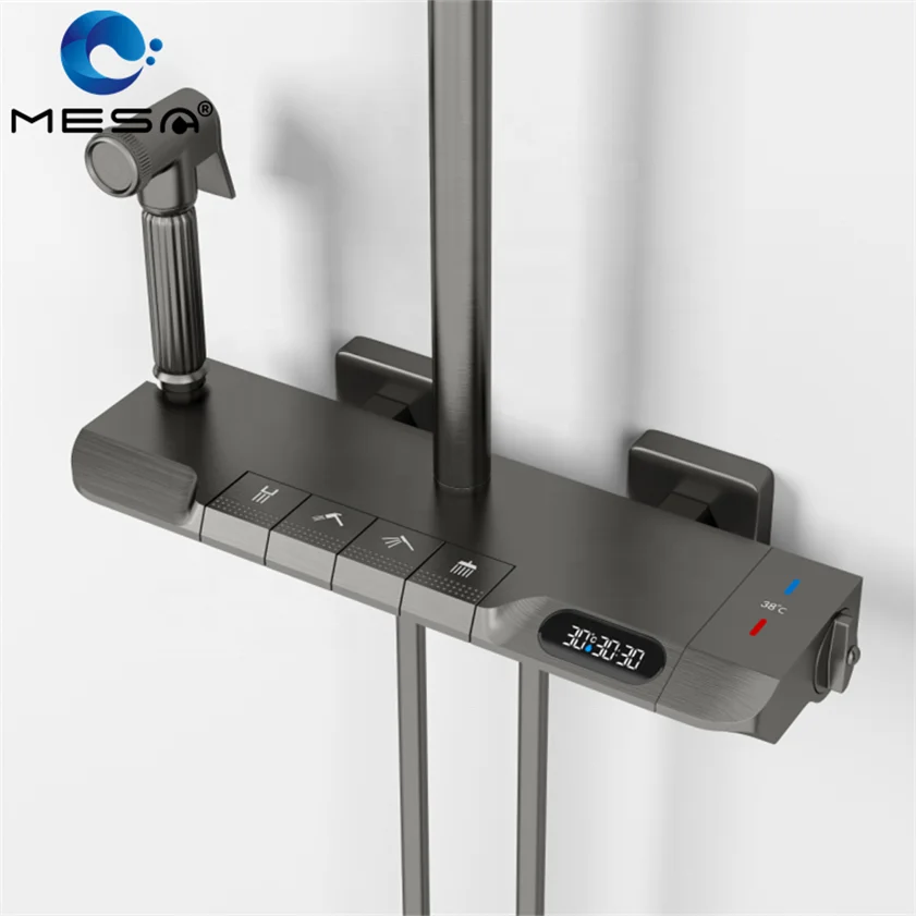 MESA digital shower system set thermostatic piano shower set in bathroom for sale