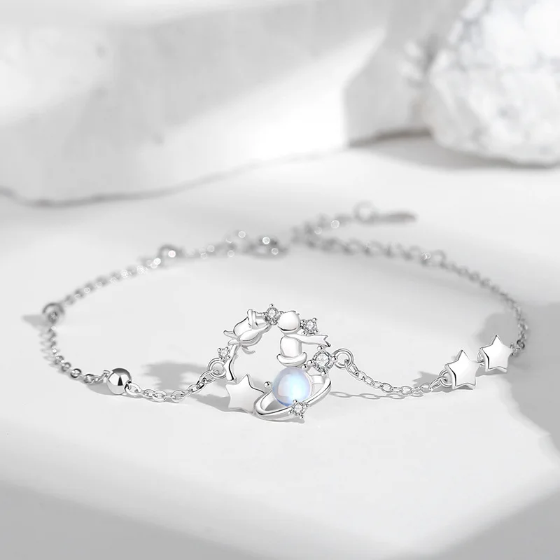 Etelleza Vintage Original Design Rose Bracelet 925 Sterling Silver Bracelet Necklace Earrings Jewelry Set For Women