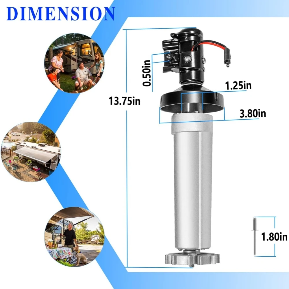 12V DC Extension Drive 910 915 916 917 3310423.209U Torsion Assembly Rh Black for 9100 Power Patio RV Awning Motor