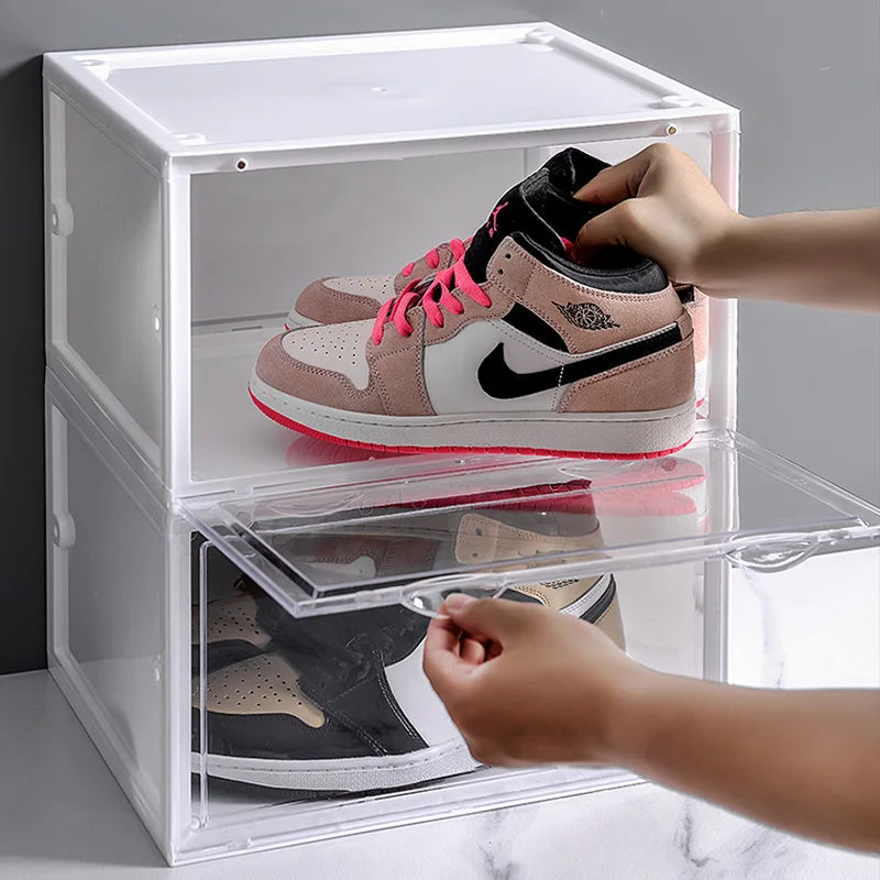Top Manufacturer Wholesale Plastic Side Opening Shoe Box Storage Box With Magnetic