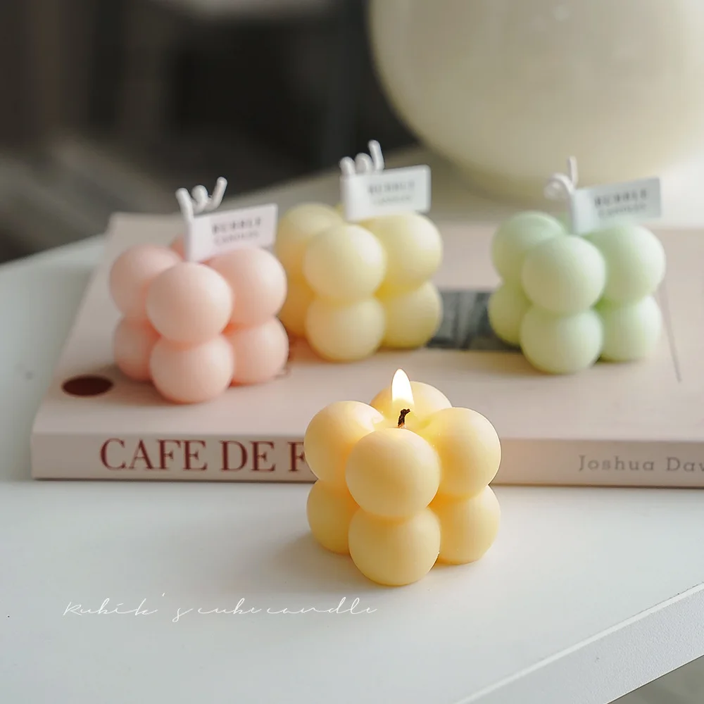 Custom Home Fragrance Soy Wax Sweet Scent Candy Mini Small Bubble Cube Candle Creative Scented Candles For Gift