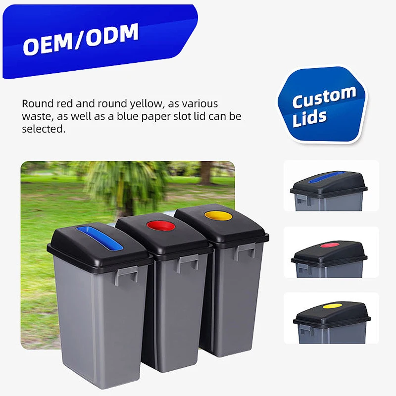 Outdoors Recycle Bins With Lids and Wheels Plastic Waste Bins 240 Liter Trash Recycling Bins