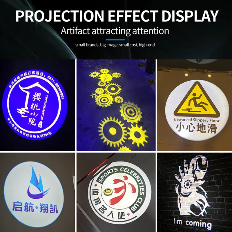 Custom Hd Led Advertising Lights Projector Pdd 20W Indoor Static Led Advertising Gobo Light Projector