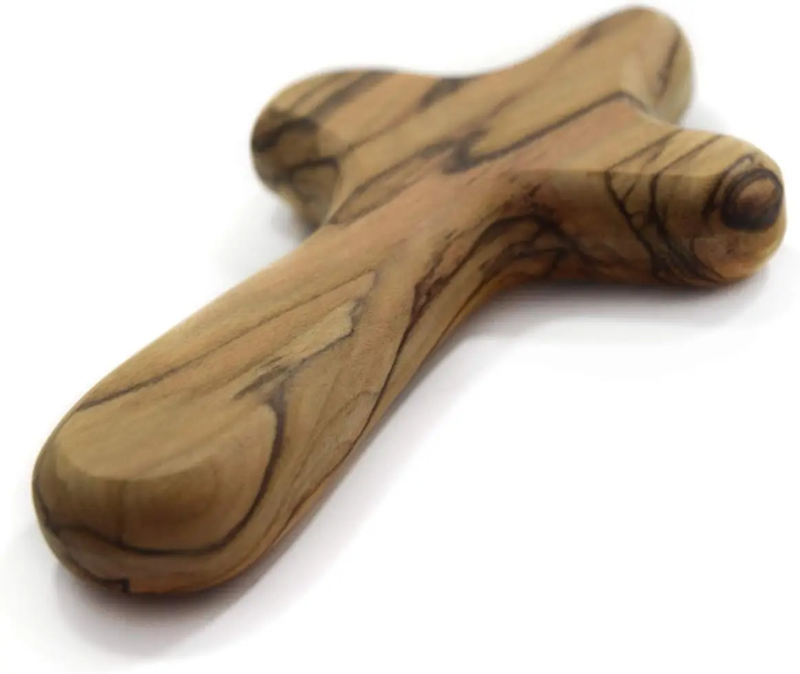 Mini Wood Holding Hand Cross Handheld Wooden Cross Christian Religious Gift Olive Wood Clinging Cross