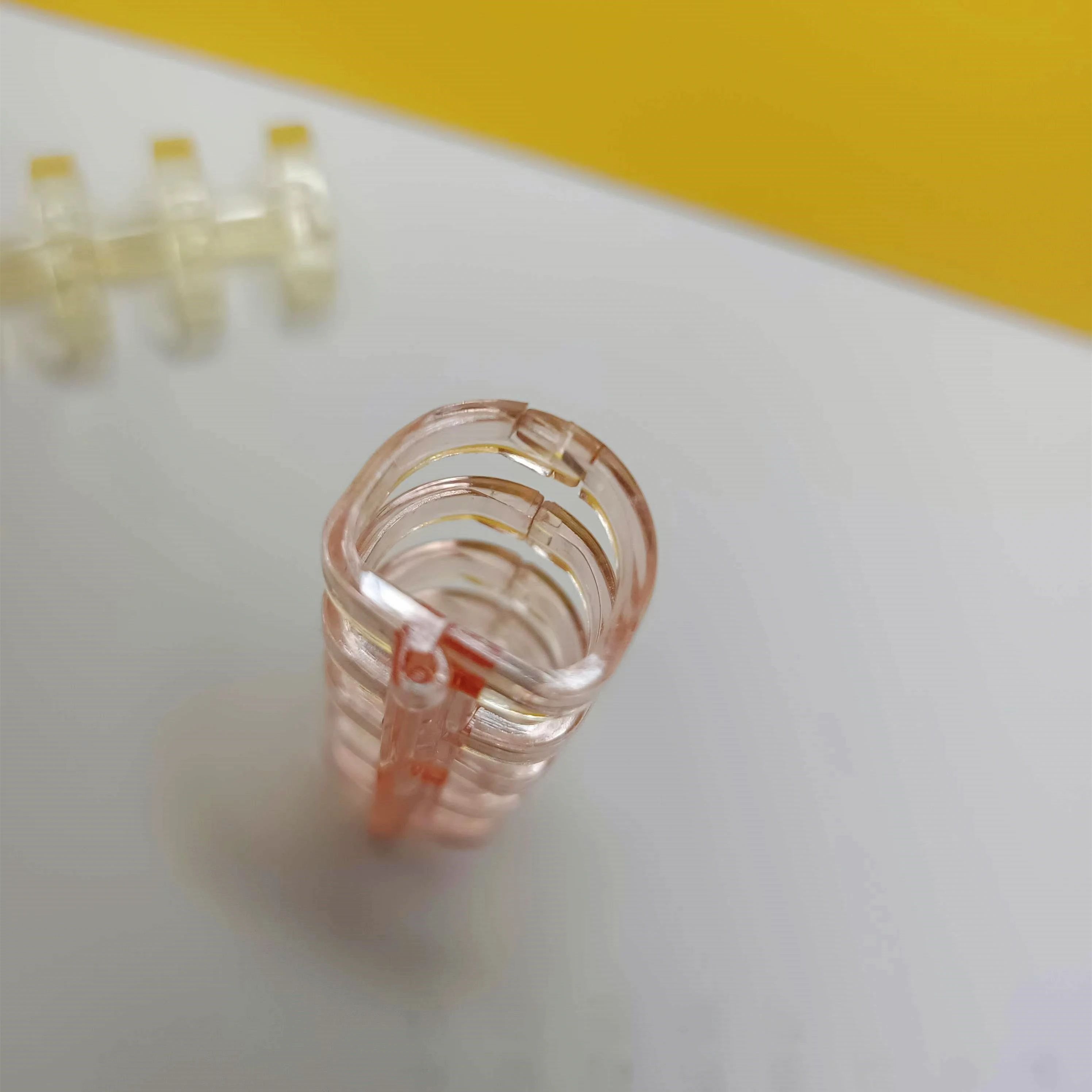 Mul-color Transparency Loose-Leaf Broken Ring Hole 5-hole Plastic Lock Clip Binding Ring for Loose-leaf Book