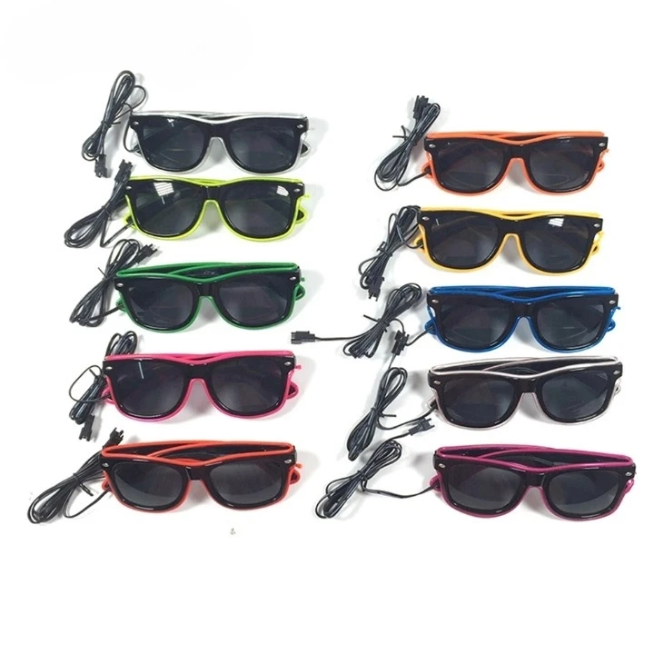 Colorful Wireless Neon Party Glasses Glowing Glasses LED Luminous Neon Christmas Glow Sunglasses Flashing Costumes