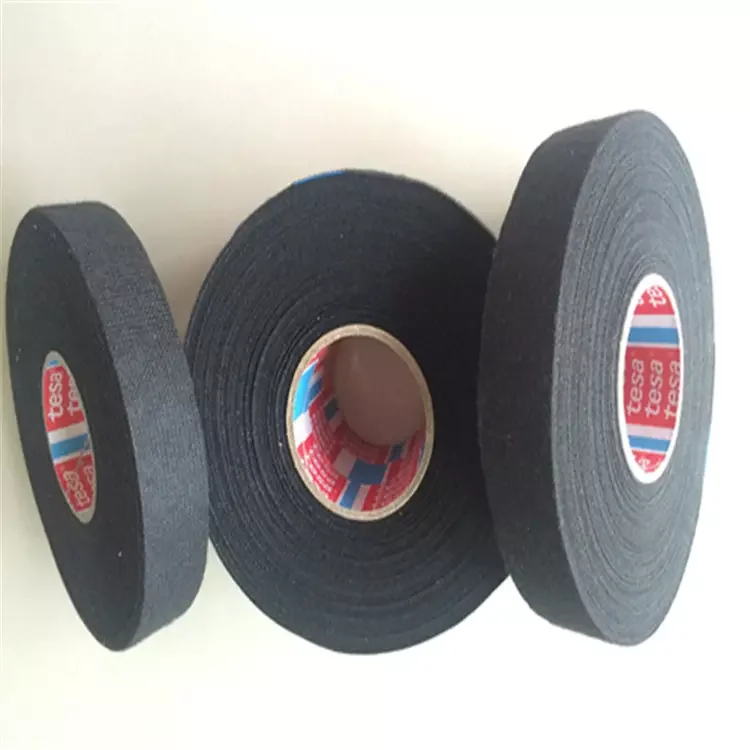 Original Tesa  51036 High Abrasion Protection Polyester Fleece Black Cloth Automotive Wire Harness Tape