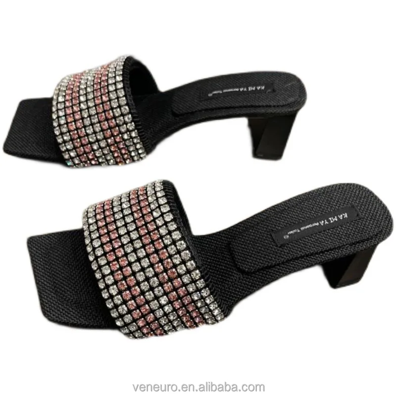 Summer Sandals Women Bling Shoes Slip On  Rhinestones Slides Casual Shoes slides