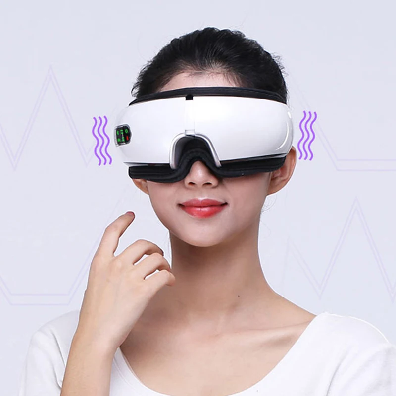 High Quality Vibrating Warm Heated Air Pressure Wireless Vibrative Eye Massager with Music Eye Massager