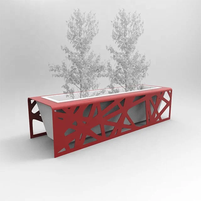 Outdoor Giant Laser Cutting Plant Pot Street Decoration Planter Tree Holder