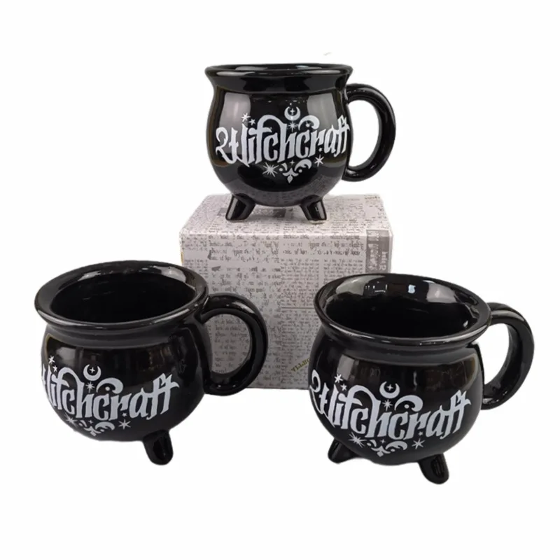 Magic Witch Cup Crucible  Potion  Black Ceramic Mug Magic Coffee Cup