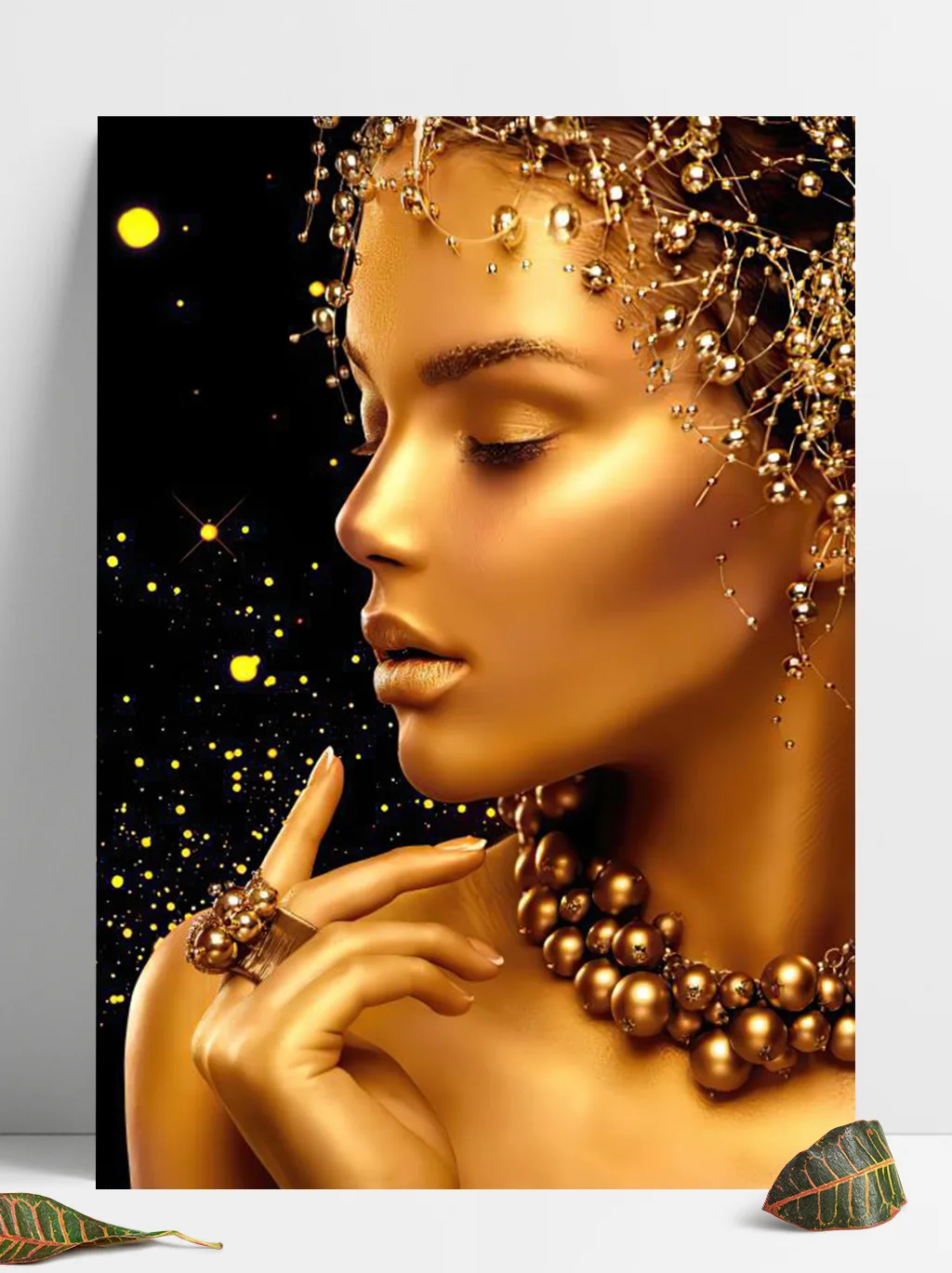 Hot sale decorative figure painting large size waterproof canvas crystal porcelain painting