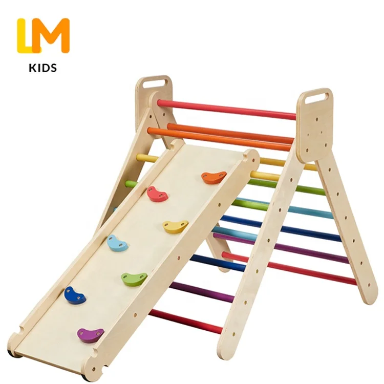 LM KIDS  arch triangulo  montessori triangle set indoor wood climbing frames foldable  triangle