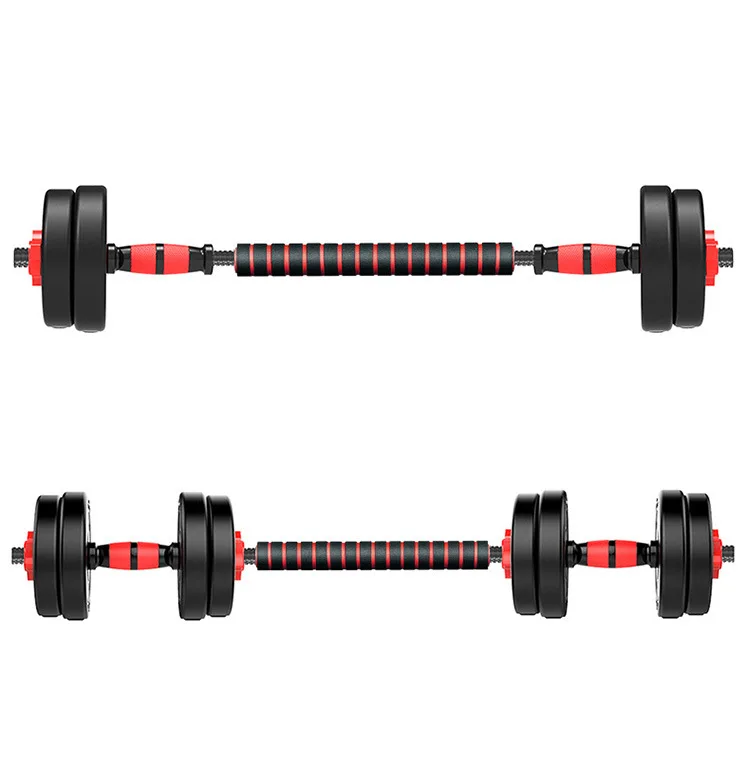 10kg Custom Logo Rubber Coated Cement Of Weight Lifting Dumbbell Gym Home Use Adjustable Detachable Dumbbells Barbells Sets