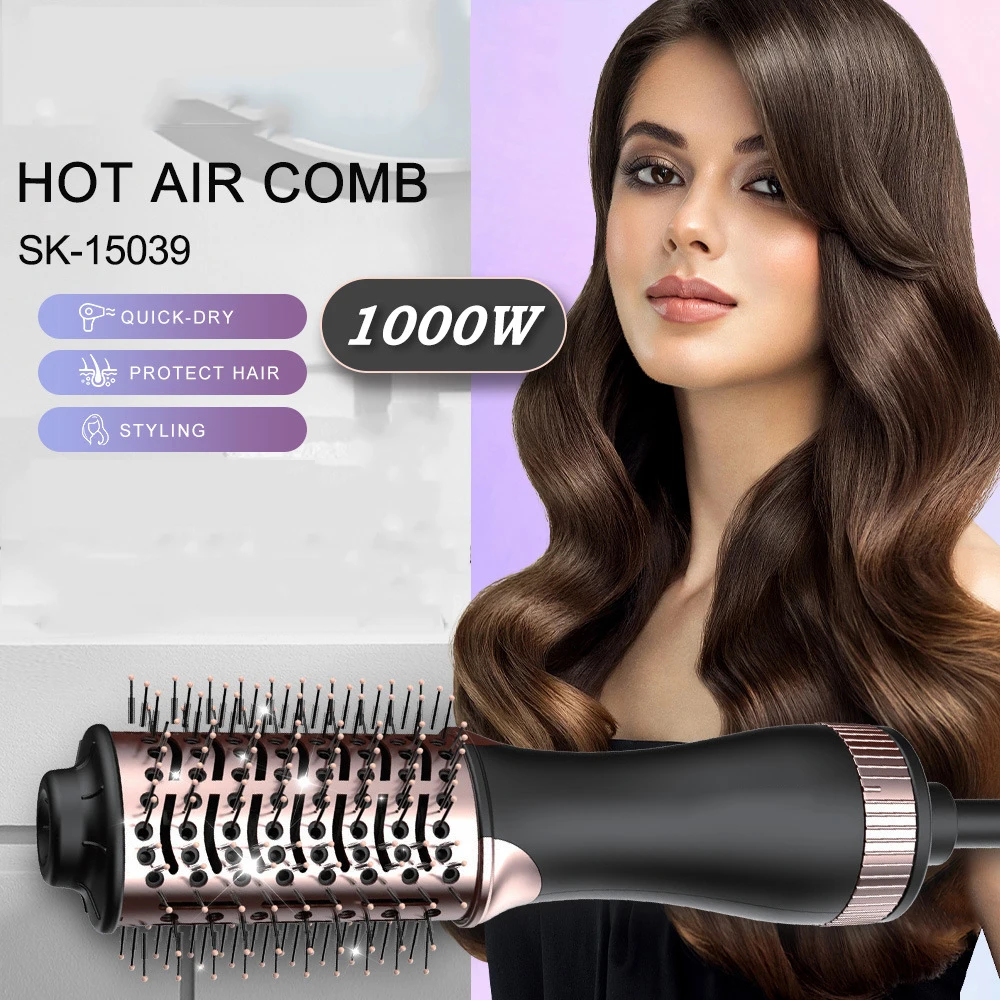 Hair Straightening Comb Multi-Function Low Noise Magic Professional Brushless Multi-Use Hot Air Comb with Auto Rotating