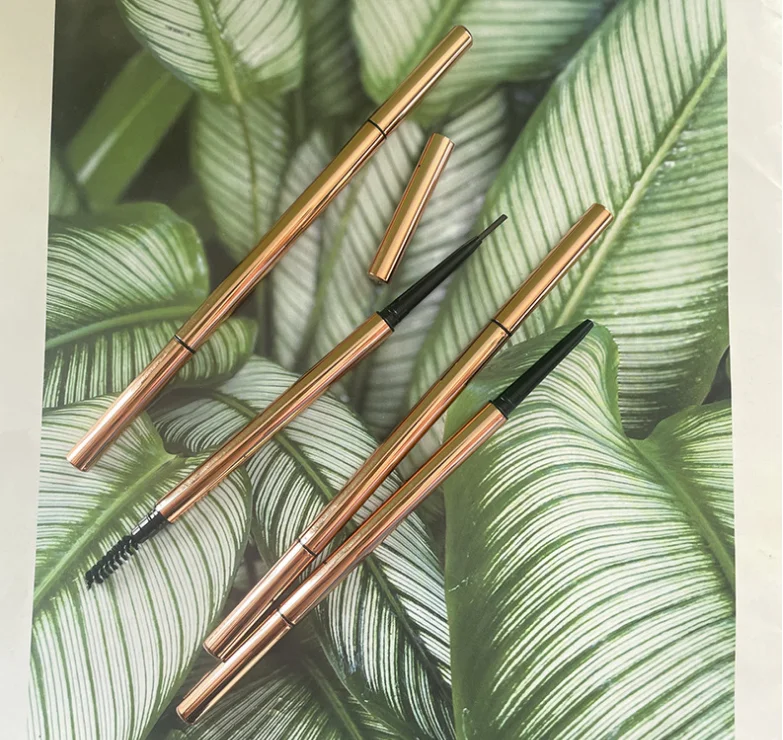 New gold ultra slim Eyebrow pencil private label brown colors vegan Eyebrow pencil waterproof