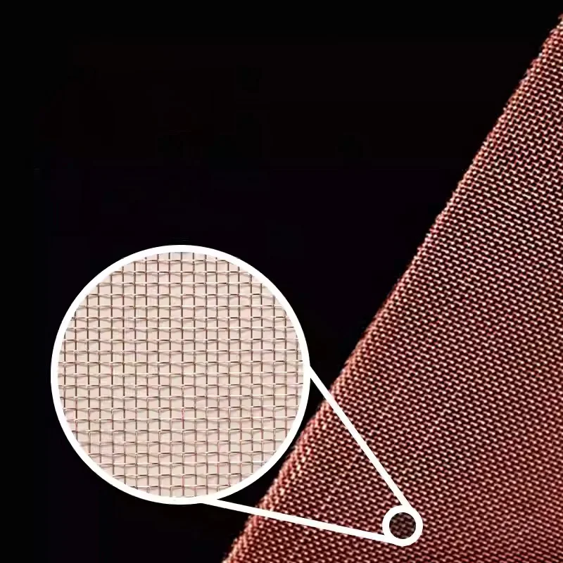 Factory Selling Pure Metal Mesh Screen Red Copper Wire Mesh Electromagnetic Wire Copper Knitted For Distillation