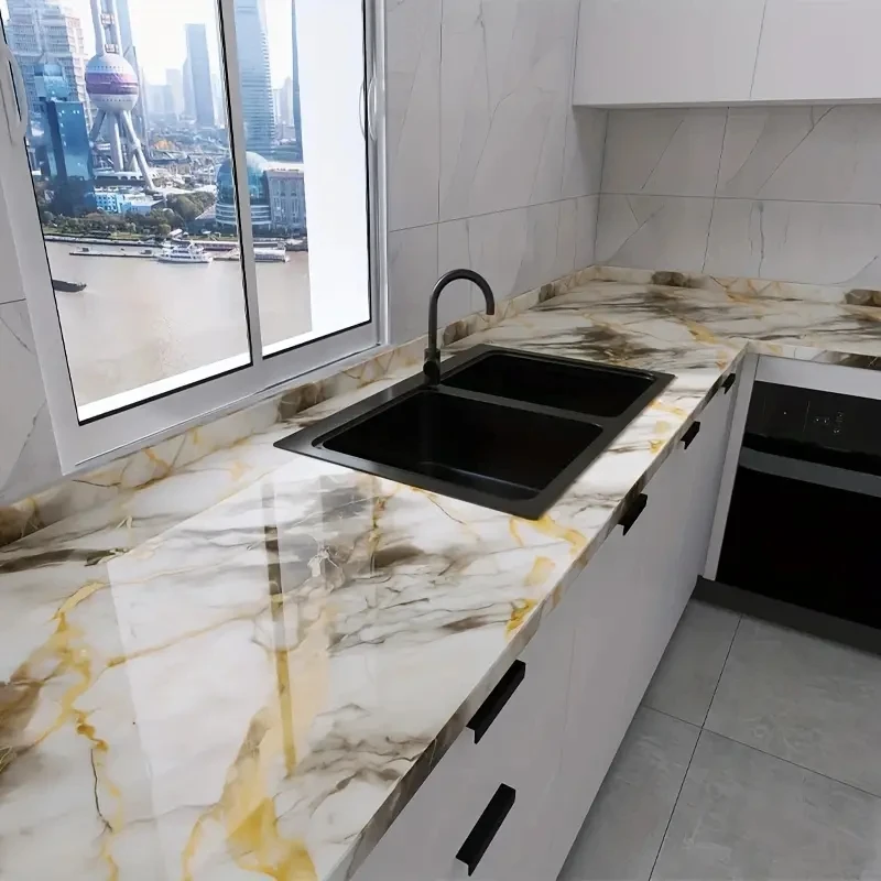 Peel And Stick Wall Decor Marble Wall Sticker Self-Adhesive Marble Wallpaper for House Decor