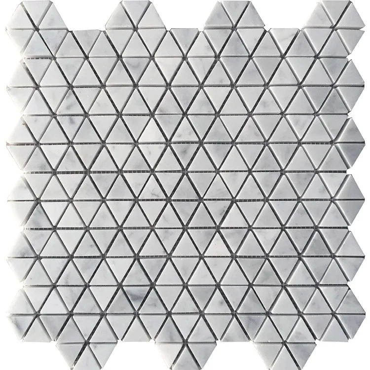
Colorize new china professional italian carrara white triangle piece marble mosaic tile 