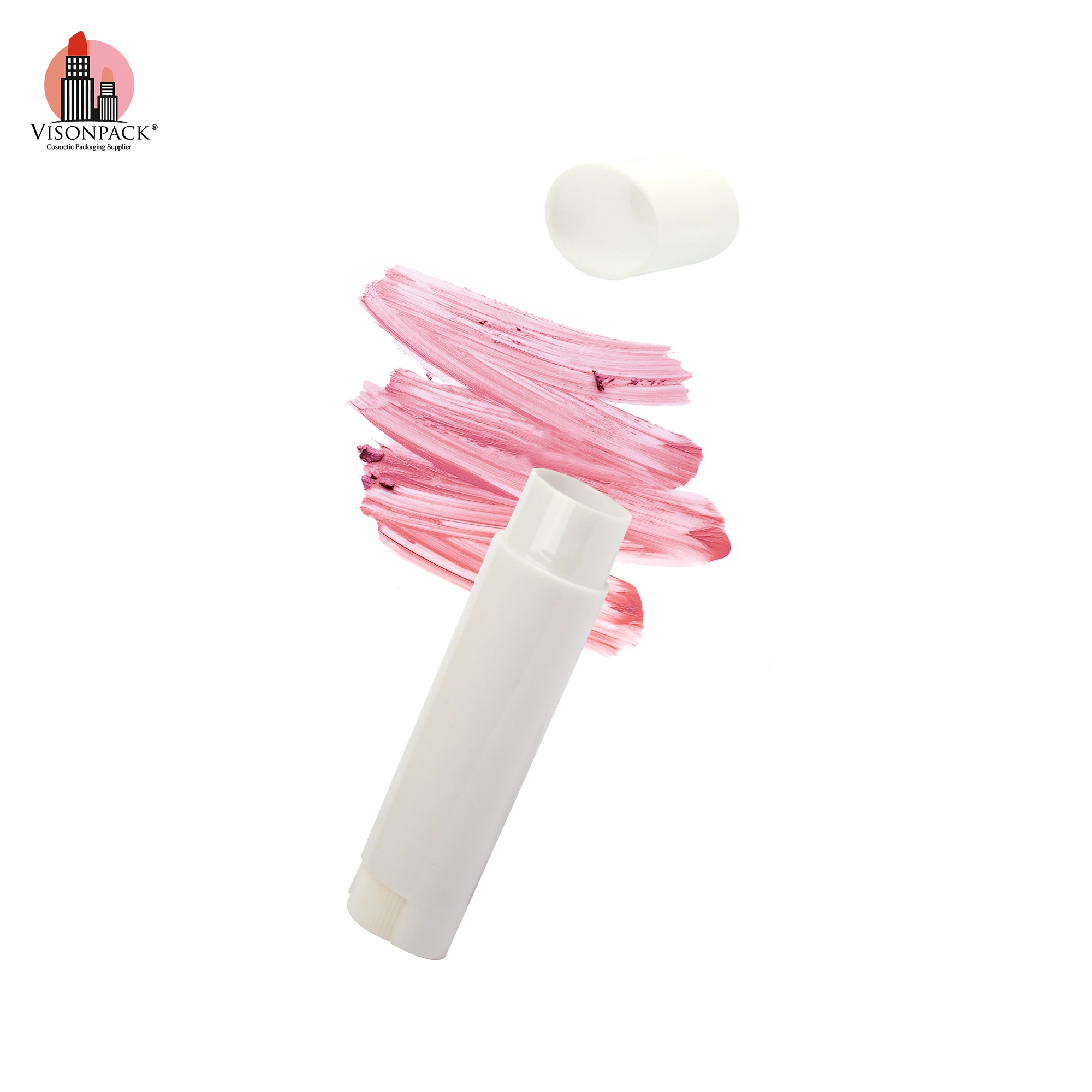 Hote Sale Simple 5g Oval Lip Balm Tube Packaging In White PP Material Plastic Small Deodorant Lipstick Container Direct Filling