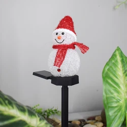 Solar Christmas Snowman Lights, Outdoor Decoration Solar Lights, Snowman Stanta Ornament Landscape Lights for Garden, Yard, Pati