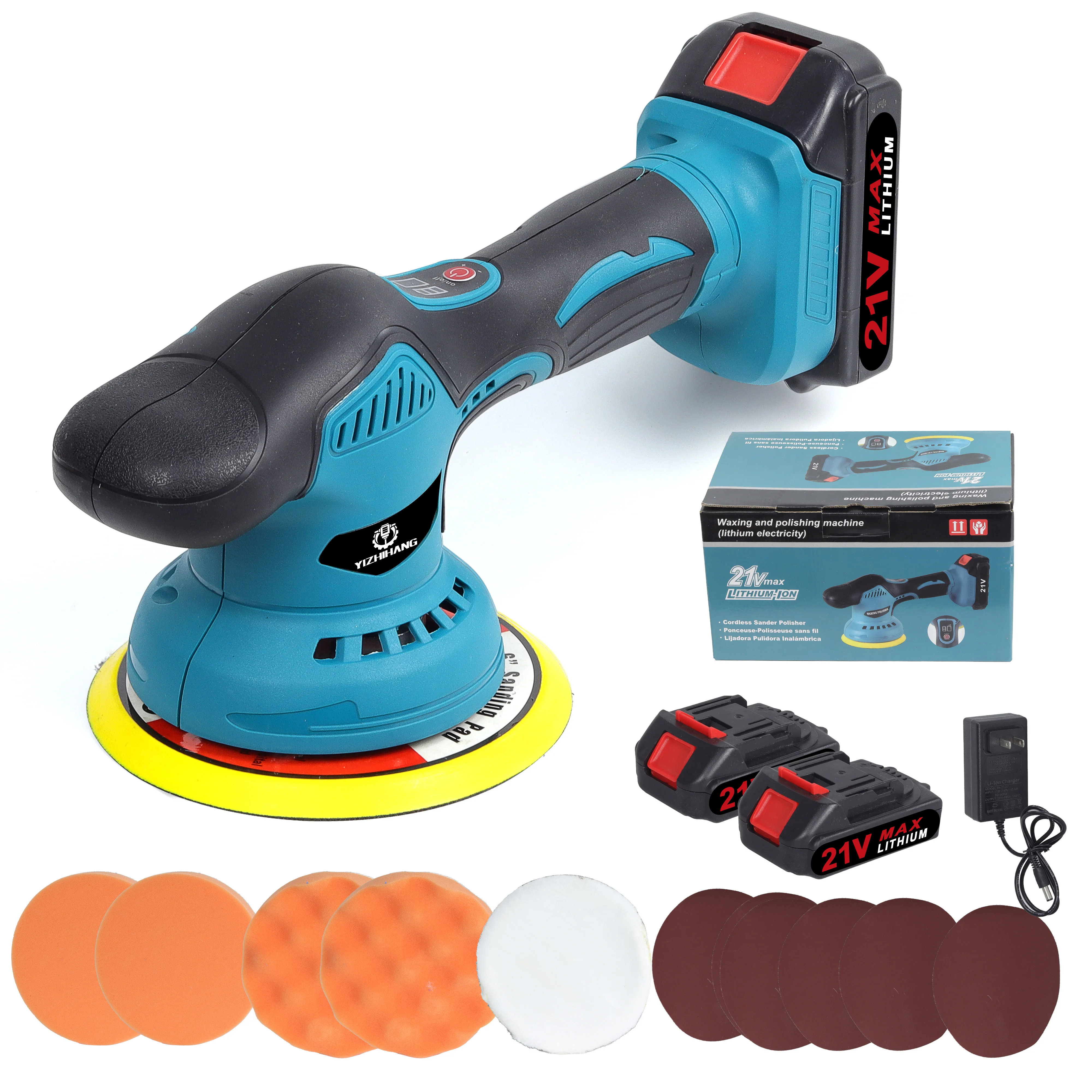 21V Electric Car Polisher Cordless Automotive Polisher Adjustable Wireless Car Polisher
