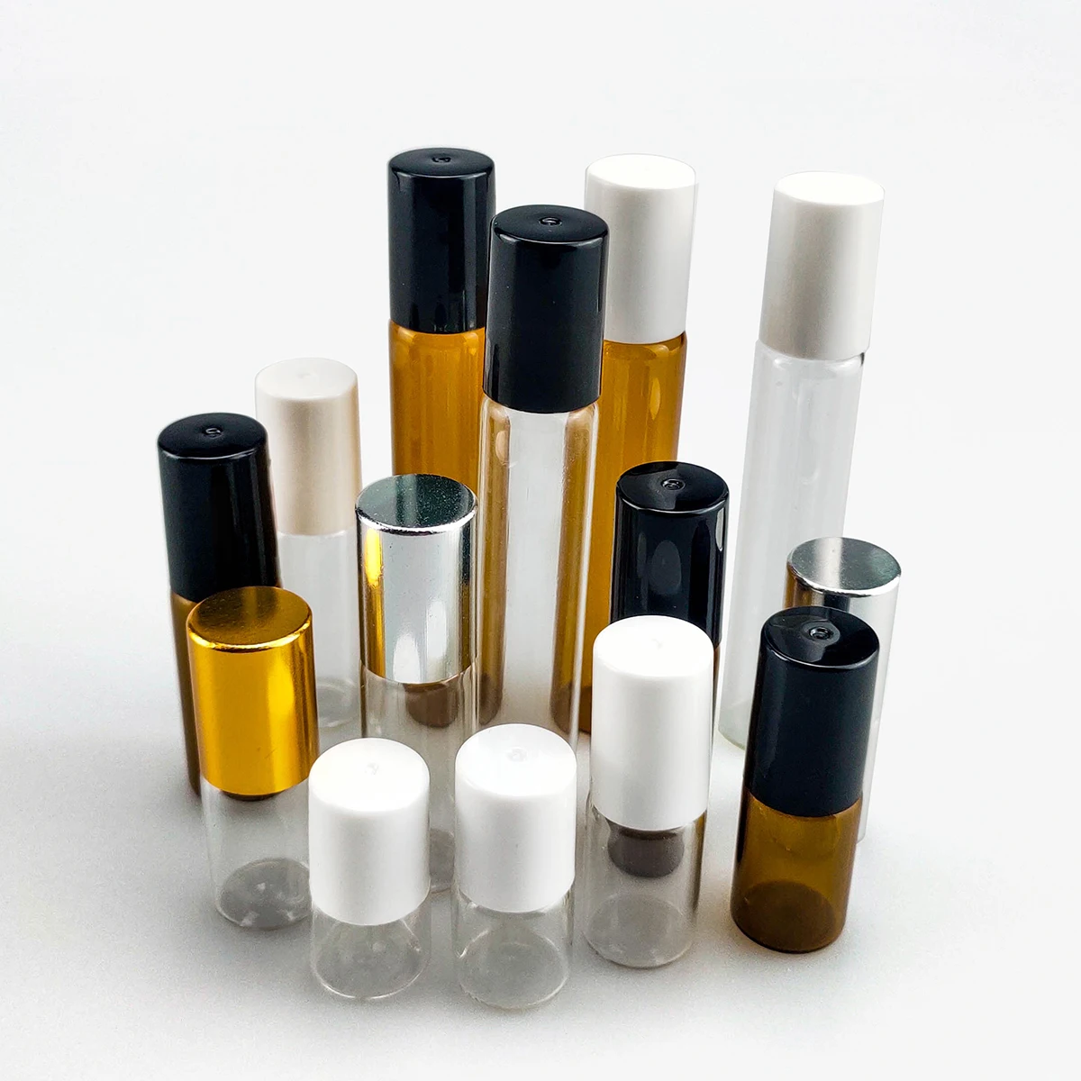 Beat Sell Skincare Glass container 1ml 2ml 3ml 5ml 10ml Amber Essential Oil Roller Bottle Packaging Bottles for Hair Oil