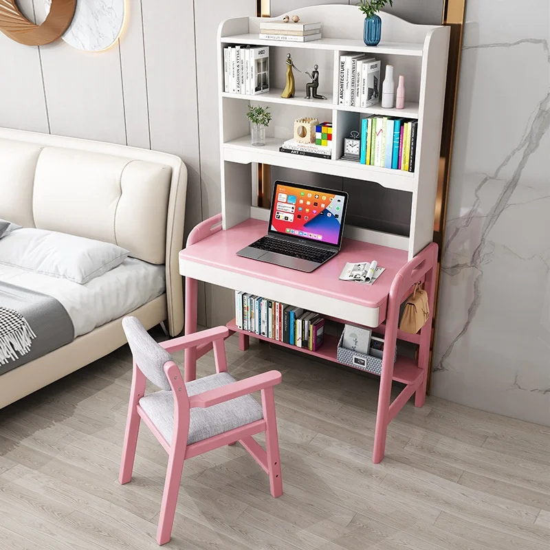 Bedroom furniture children studying table wood kids study writing desk and chair for student