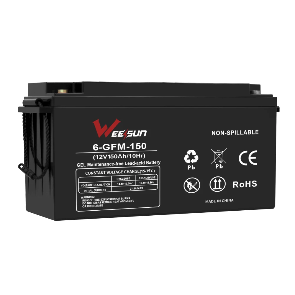 Factory original deep cycle gel inverter solaire  batteries 12v150ah 12v 200ah 12v250ah ups backup battery power supply