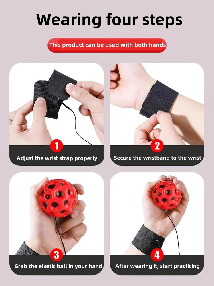 Upgraded Rubber bouncy ball Red Medicinal balls Interesting Be current Wrist band ball